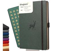 Dingbats - Wildlife Cuaderno Mediano En Blanco, Ciervo Verde, A5 - Tapa Dura - Papel Crema, A Prueba De Tinta De 100 Gsm