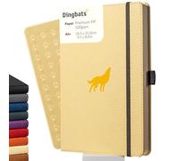 Dingbats - Wildlife Cuaderno Mediano En Blanco, Lobo Crema - Cuaderno De Tapa Dura - Cuero Pu - Papel Crema, Perforado, 100gsm, A Prueba De Tinta