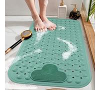 DINGC - Alfombrilla de Ducha Antideslizante con ventosas y Agujeros de Drenaje, Alfombrilla de Ducha con cojín de Masaje, Alfombrilla de Ducha Grande para Ducha de baño, 70 x 40 cm, Color Verde