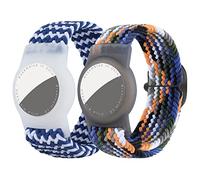 Dingfeiyu 2Pcs Pulsera para Apple AirTag, Brazalete para Ajustable Locator Tracker Anti-Arañazos GPS Bracelet para niños, niñas, bebé (conjunto azul)