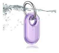Dingfeiyu Funda con Llavero para Samsung Galaxy SmartTag2, Protectora GPS Tracker Funda Anti-Perdida Anti-Rasguños para Niños, Perros, Gatos, Maleta, Llaves, Bicicleta (Púrpura)