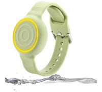 Dingfeiyu Pulsera niño Adultos para Apple Airtag Impermeable, Correa protección Silicona Funda, localizador GPS Anti-arañazos Infantil muñequera (Verde)