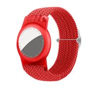 Dingfeiyu Pulsera para Apple AirTag, Brazalete para Ajustable Locator Tracker Anti-Arañazos GPS Bracelet para niños, niñas, bebé(rojo)