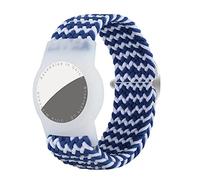Dingfeiyu Pulsera para Apple AirTag, Brazalete para Ajustable Locator Tracker Anti-Arañazos GPS Bracelet para niños, niñas, bebé (ola azul)