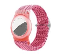 Dingfeiyu Pulsera para Apple AirTag, Brazalete para Ajustable Locator Tracker Anti-Arañazos GPS Bracelet para niños, niñas, bebé (rosado)