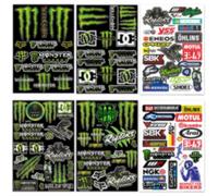 DINGFENG 6 Hojas Pegatinas Moto 20×21 cm - 4 Pegatinas Energy + 2 Vinilo Moto Impermeables para Cascos, Bicicletas, Scooters, Vinilo Decorativo Tuning Moto y Coche Personalizado