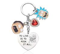 DINGFENG Juego de Llaveros Rico Modie，Regalos Personalizados Acero Inoxidable Para FanáTicos, Lindos Cordones Adolescentes y Fiestas Despedida, Divertidos Regalos Graduación Escuela Secundaria