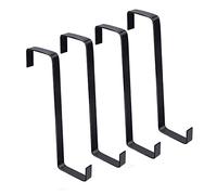 DINGFENG Lot de 4 Crochets De Porte RéVersibles En Forme Z Simples à Double ExtréMité Larges et Fins en Métal Massif Pouvant Supporter 15 Kg