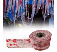 DINGFENG Vendaje de sangre para Halloween, gasa sangrienta, accesorios para vacaciones, accesorios para casa embrujada, trucos, rollo de vendaje de sangre, juego temático de terror oscuro (rojo y