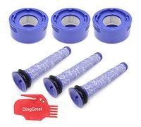 DingGreat 3 Pre y 3 Post Filtros de Accesorios para Dyson V8 V7 Serie Repuestos, Prefiltro # Dy-96566101 Post-Filtro Dy-96747801 (con Cepillo de Limpieza)