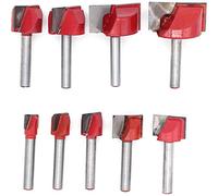 DingGreat 9Pcs 6mm Vástago Herramienta para Trabajar la Madera Fresa de Corte, 10/13/16/18/20/22/25/30/32mm Punta De Carburo De Limpieza Inferior Bit Router