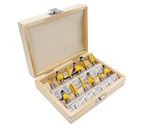 DingGreat Juego de 12 fresas con punta de carburo, vástago de 8 mm para carpintería, fresadora herramientas eléctricas para perforar madera