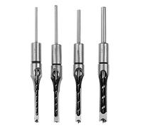 DingGreat Juego de 4 brocas cuadradas para carpintería, juego de cinceles de madera con broca de torsión y herramientas de perforación para carpintería