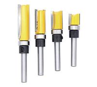 DingGreat Juego de 4 Plantilla Router Bits Set, Plantilla de patrón de ajuste Juego de brocas para enrutador 1/4 pulgada Vástago al ras Puntas de corte Carpintería Fresadora