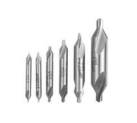 DingGreat Juego de 6 brocas centrales HSS de 1/1.5/2/2.5/3/5 mm, 60 grados, broca avellanadora combinada adecuada para posicionamiento y procesamiento de biselado