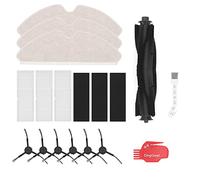 DingGreat Piezas de Repuesto para Proscenic M7 Pro Robot Aspirador - 1cepillo Principal, 6 cepillos Laterales, 3 filtros, 3 Trapos de fregona, 1cepillo de Limpieza Rojo