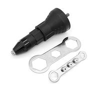 DingGreat Pistola de remache inalámbrico, Kit de herramientas eléctricas para taladro de pistola, adaptador de remache insertar tuerca de mano, negro