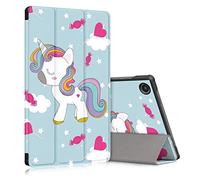DINGGUAGUA Funda Compatible con Samsung Galaxy Tab A8 10.5" SM-X200/SM-X205, Ultra Slim PU Protectora Carcasa con Función de Soporte y Auto Estela/Sueño,Sunicornio