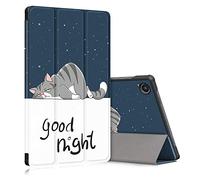 DINGGUAGUA Funda Compatible con Samsung Galaxy Tab A8 10.5" SM-X200/SM-X205, Ultra Slim PU Protectora Carcasa con Función de Soporte y Auto Estela/Sueño,Gato perezoso