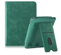 DINGGUAGUA - Funda para Kobo Clara Colour de 6 pulgadas, 2024, Kobo Clara BW/Kobo Clara 2E 2022 eReader con soporte para tarjeta y correa de reloj despertador/espera automática, color verde oscuro