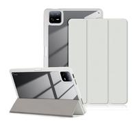 DINGGUAGUA Funda para Xiaomi Mi Pad 6/Mi Pad 6 Pro 11 Pulgadas 2023 Tablet,Tapa Trasera Transparente Tablet Estuche con Función de Soporte para Bolígrafo S,Gris