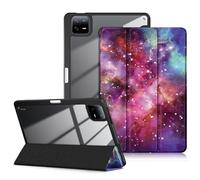 DINGGUAGUA Funda para Xiaomi Mi Pad 6/Mi Pad 6 Pro 11 Pulgadas 2023 Tablet,Tapa Trasera Transparente Tablet Estuche con Función de Soporte para Bolígrafo S,Galaxia