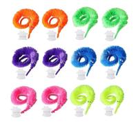 dinghaole 12 gusanos en una cuerda, gusanos mágicos retorcidos, gusanos retorcidos mágicos arco iris, gusanos coloridos y peludos para gatos, gusanos mágicos peludos juguetes para fiestas y