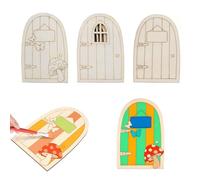 dinghaole 15 puertas de hadas de madera sin pintar, puertas de hadas para árboles de jardín, jardines en miniatura, puertas de elfo, hadas para árbol, adornos de jardín de hadas, decoración al aire