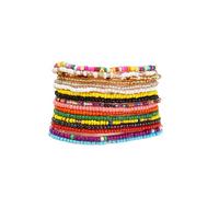 Dinghaole 16 tobilleras bohemias, tobilleras para mujer, pulsera tobillera hecha a mano, tobillera elástica con cuentas, tobillera para mujer, joyería de pie para mujeres y niñas, vacaciones en la