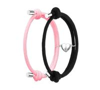 dinghaole 2 pulseras magnéticas de corazón para parejas, pulseras de pareja a juego con colgante de corazón de amor, pulsera de relación, regalos para novio, novia, hombres, mujeres y tu pareja