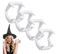 dinghaole 4 dientes de vampiro, dientes falsos de plástico realistas para Halloween, colmillos de cosplay para Drácula/hombre lobo, colmillos de vampiro, dientes falsos de resina para truco o trato