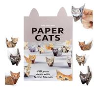 dinghaole 50 piezas de papel de origami de gatos, gatos de origami 3D para doblar lindas figuras de gatos, kits creativos de animales de origami, actividades divertidas de manualidades para adultos y