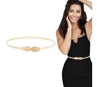 dinghaole Cinturones elásticos dorados para mujer, cinturón de vestir versátil de cadena elástica dorada para mujer, cinturones elegantes para mujer, cadena elástica versátil, elástico delgado para