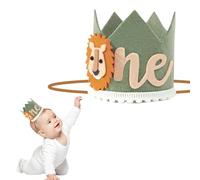 dinghaole Corona de primer cumpleaños para bebé, sombrero verde de león salvaje, decoración de cumpleaños, sombrero de primer cumpleaños, adecuado para fiestas de cumpleaños infantiles, carnavales