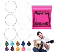 dinghaole Cuerdas para guitarra eléctrica, cuerdas de guitarra de níquel trenzadas, clásicas, de repuesto, con 6 púas de guitarra (Pick Plectrums Random Color)