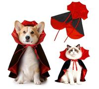 dinghaole Disfraz de vampiro para perro, gato, capa de disfraz de gato y perro pequeño, capa de vampiro ajustable para mascotas, pequeña capa divertida de vampiro de Halloween, ideal para fiestas