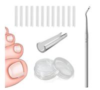 dinghaole Juego de 50 correctores de uñas encarnadas, kit de tiras correctoras de uñas de los pies, almohadilla correctora de uñas encarnadas, clips de recuperación, tiras alisadoras de uñas para