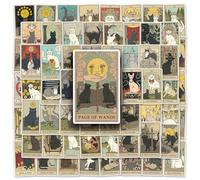 Dinghaole Juego de 78 calcomanías vintage de tarot, paquete de papel de calcomanías vintage para álbumes de recortes, accesorios de álbumes de recortes, viñetas, guitarra, manualidades, etc. Pegatinas