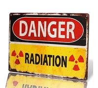 dingleiever - Cartel de metal vintage con texto "Danger Sign-Danger Radiation Allied Militar"