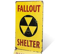 dingleiever - Cartel de metal vintage con texto en inglés "Fallout Shelter", decoración de garaje, letrero de cueva de hombre