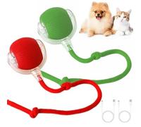 DINGLIAN Paquete de 2 bolas interactivas de juguete para gatos para interiores, juguetes interactivos para cachorros con cola, juguetes para gatos de activación automática con movimiento inteligente