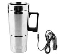 Dingln Hervidor Agua Electrico, 450ML Taza de calefacción para automóviles con Revestimiento de acero Inoxidable, 12V 60W Hervidor de Agua Zona de Ebullición Rápida