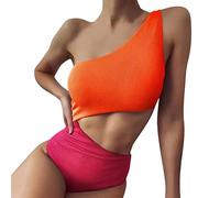 Dinglong Braga Menstrual Mujer Solid Color Fashion Bikini Swimsit Ladies Swimswears Tankinis Set Braga Menstrual Mujer (Orange, L)