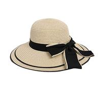 Dinglong Gorra Rejilla Hombre Sombrero Plegable de Paja Sol Mujer Floppy Bowknot Wide Big Beach Sombreros de Verano Nuevas de béisbol Gorra Rejilla Hombre (Beige, One Size)