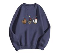 Dinglong Sudadera Azul Mujer La Sudadera con diseño de Pollo de Stardew Valley para Jugadores se destaca con un Atuendo de Juego Lindo y Acogedor a la para Juegos Sudadera Azul Mujer