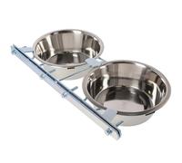 Dingo 17101 - Juego de comederos para perros, 2 cuencos de acero inoxidable de 1,8 l, cuenco de rosca para agua y comida
