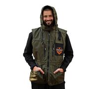 Dingo Gear Chaleco Pro con Capucha, Reflectantes, Bolsillos funcionales, poliéster y Malla, para adiestramiento y Shows. Verde, Talla S (S01512)