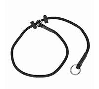 DINGO GEAR - Collar de estrangulador para perro, hecho a mano de cordón fuerte con 2 limitadores, gargantilla impermeable para entrenamiento K9, agitación IGP, mordedura, trabajo, obediencia, negro, M