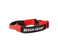 Dingo Gear Collar para Perros Cobra con Hebilla de Seguridad Profesional, Asa Fuerte y Etiqueta Adjunta con Cierre de Tipo Velcro, Perímetro de Cuello 49-59 cm, Rojo (S03929)
