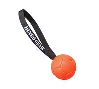 Dingo Gear Z30029 - Juego de bolas hinchables con bomba de bola con correa de piel ecológica, diámetro de 8 cm, juguete de entrenamiento para perros, diversión para perros, color naranja